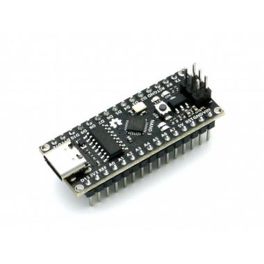 Микроконтроллер Arduino Nano (Atmega 328p, черный, type-C, dupont-контакты припаяны) купить в Анапе