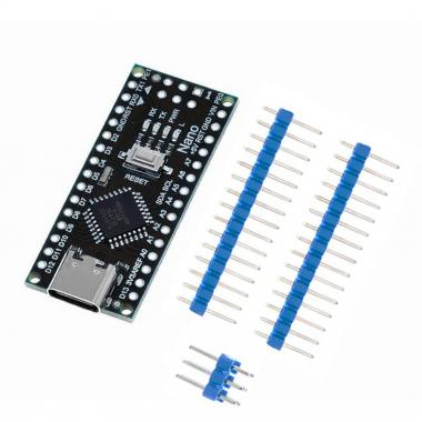 Микроконтроллер Arduino Nano (Atmega 328p, черный, type-C, dupont контакты не припаяны) купить в Анапе