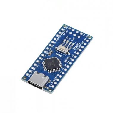 Микроконтроллер Arduino Nano (Atmega 328p, синий, type-C, dupont контакты не припаяны) купить в Анапе