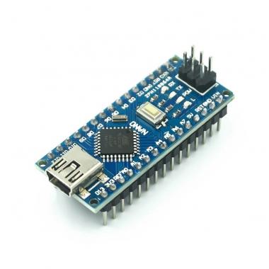 Микроконтроллер Arduino Nano (Atmega 328p, черный, mini-USB, dupont контакты припаяны) купить в Анапе