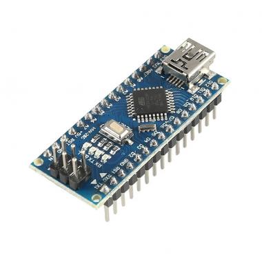 Микроконтроллер Arduino Nano (Atmega 328p, черный, mini-USB, dupont контакты припаяны) купить в Анапе